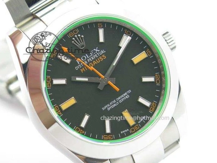 116400 On Bracelet 1:1 Green SS Black Sapphire SA3131 GV Milgauss JF Dial 0707